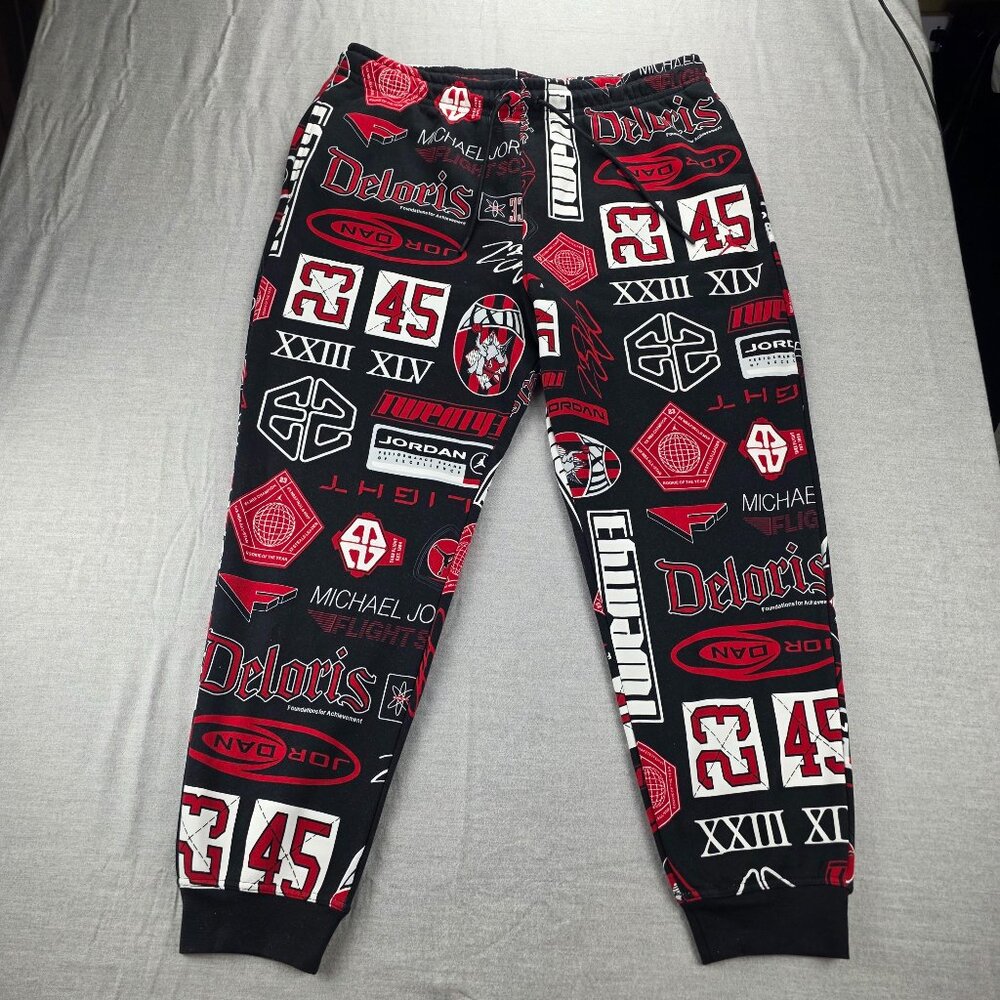 Nike Jordan Essential Men's Printed Fleece Pants Black HM7257-010 XXL RARE NWT